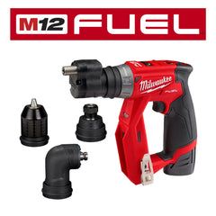 Taladro Atornillador/Percutor 1/2" Multi Cabezales Inalambrico Milwaukee M12 FUEL KIT