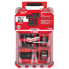 Set 7 Dados de Impacto Metrico y Pulgada Largo 1" Milwaukee Shockwave (49-66-7840)
