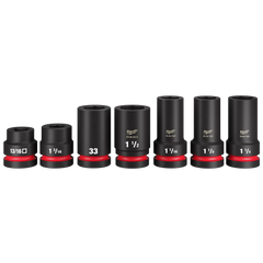 Set 7 Dados de Impacto Metrico y Pulgada Largo 1" Milwaukee Shockwave (49-66-7840)