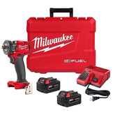 Pistola de Impacto Bajo Torque Compacta 1/2" Milwaukee M18 FUEL KIT