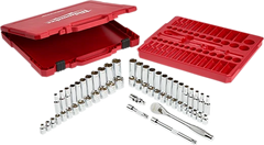 Set 56 Pcs Juego Dados Cromado 3/8" + Chicharra, Metrico y Pulgada (48-22-9008)