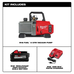 Bomba de Vacio 5 CFM Inalambrica Milwaukee M18 FUEL KIT