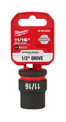 Dado de Impacto SHOCKWAVE 1/2" de 11/16", 6 Puntas Milwaukee