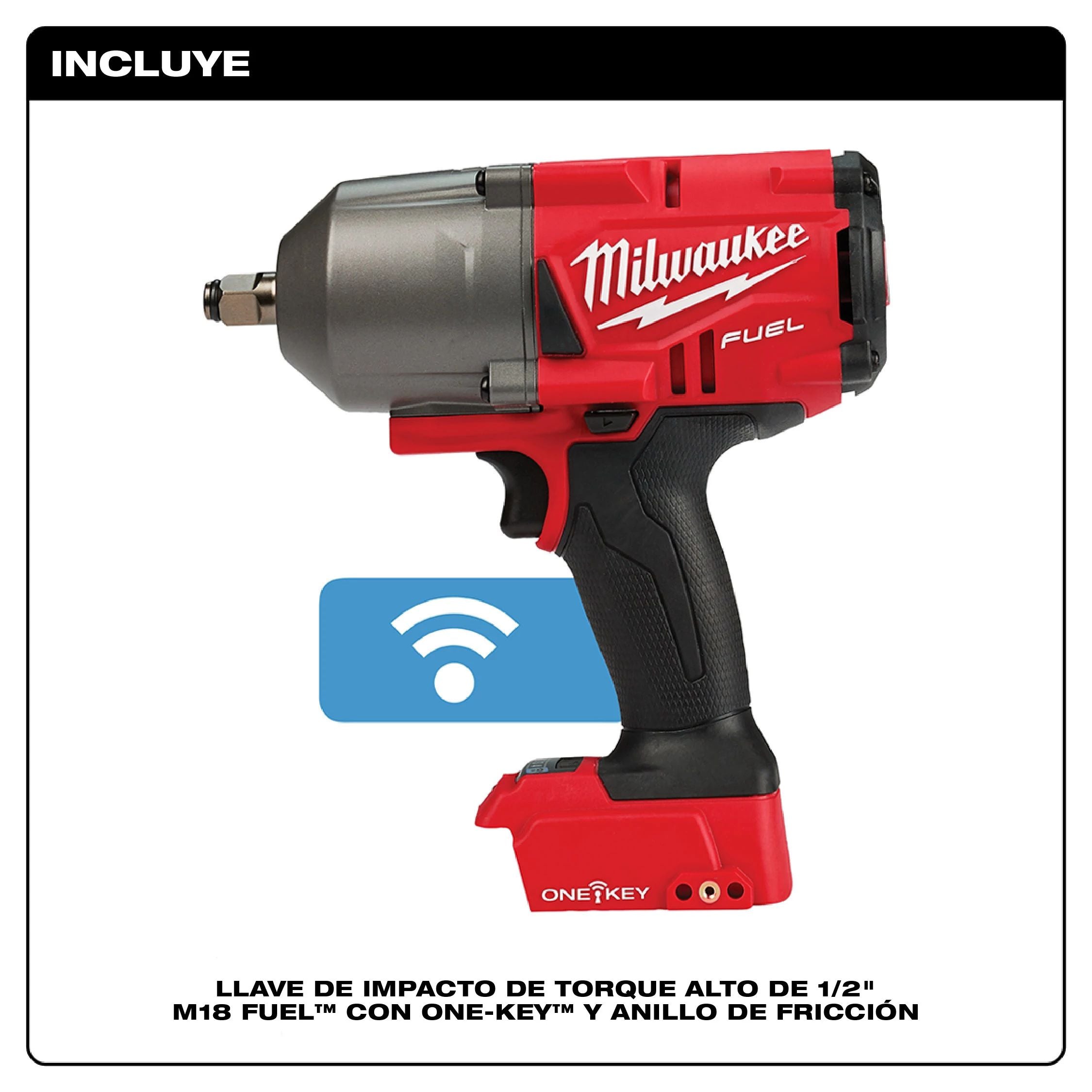 Pistola de Impacto Alto Torque 1/2" ONE KEY Milwaukee M18 FUEL (Solo Equipo)