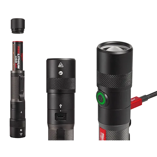 Linterna de mano 1100L IP67 Inalambrica Carga USB Milwaukee KIT