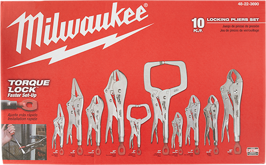 JUEGO DE CAIMANES 10 PIEZAS MILWAUKEE 48-22-3690