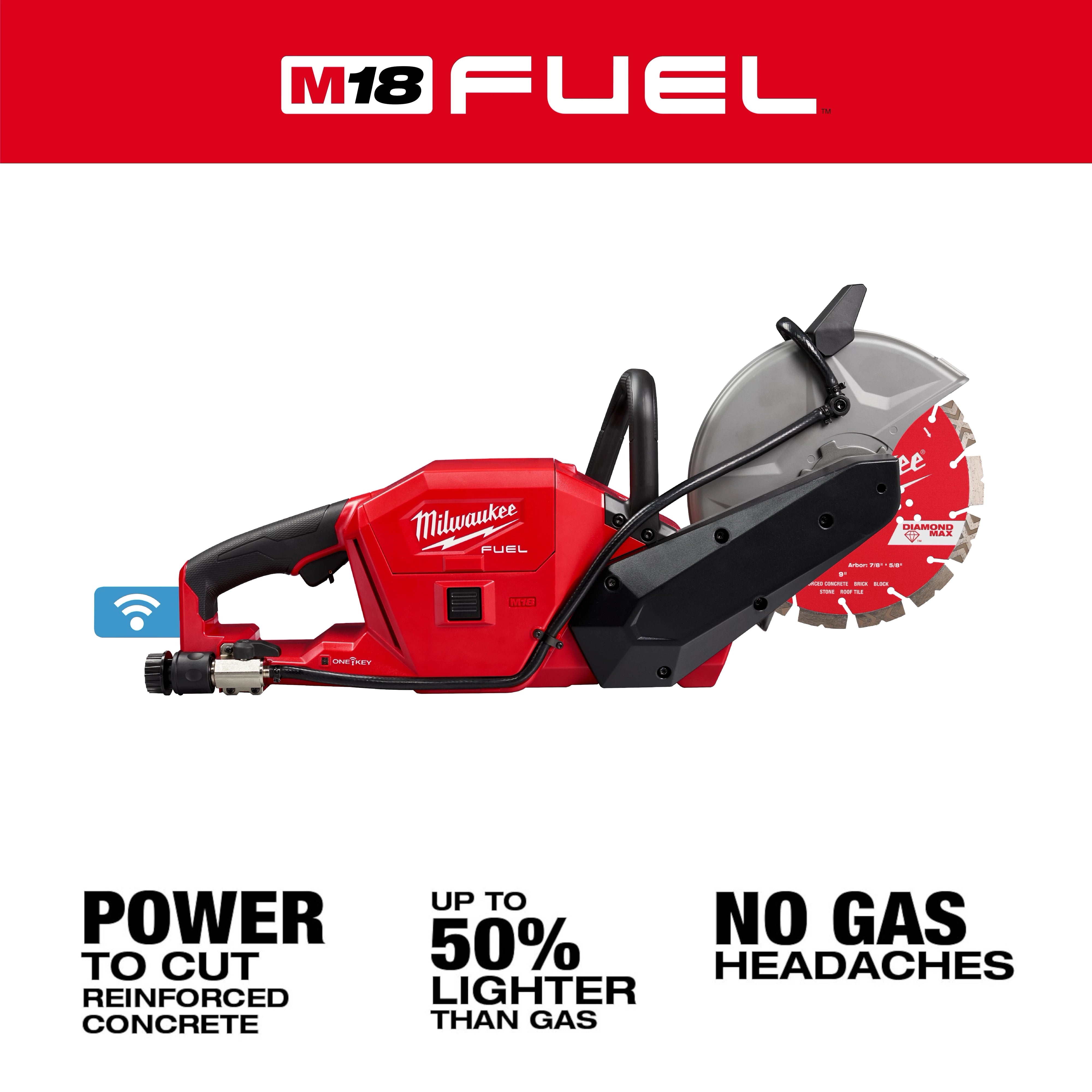 Sierra de Corte 9" Metal/Concreto ONE KEY Inalambrica Milwaukee M18 FUEL KIT
