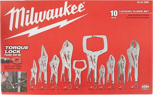Juego 10 de Caimanes de bloqueo Milwaukee (48-22-3690)