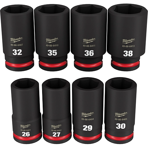 Set 8 Dados de Impacto Metrico Largo 3/4" Milwaukee Shockwave (49-66-7020)