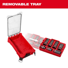Set 7 Dados de Impacto Metrico y Pulgada Largo 1" Milwaukee Shockwave (49-66-7840)