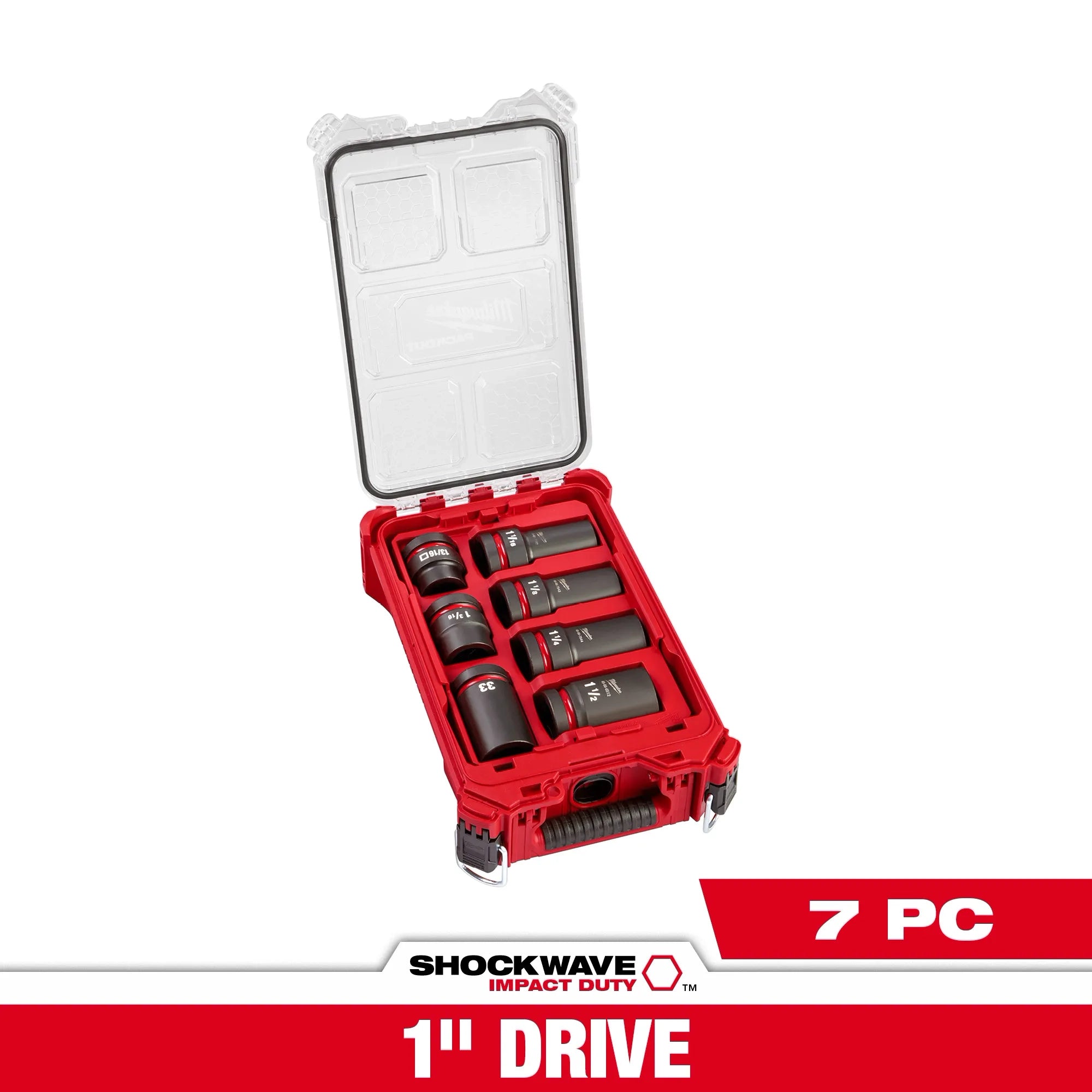 Set 7 Dados de Impacto Metrico y Pulgada Largo 1" Milwaukee Shockwave (49-66-7840)